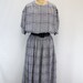 Plus Size Vintage Dress Black Blue and White Plaid
