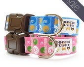 Puppy Love Dog Collar - heart dog collar, brown dog collar, pink dog collar, blue dog collar, small dog collar, large dog collar