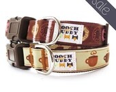 Coffee and a Donut Dog Collar - brown dog collar, large dog collar, tan dog collar, donut dog collar, coffee dog collar
