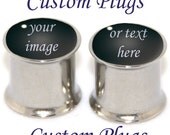 Custom Plugs 0g - 1/2" - Silver, Gold or Black