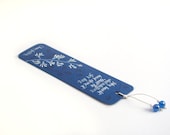 Jane Austen, Pride and Prejudice blue bookmark - Her heart did whisper