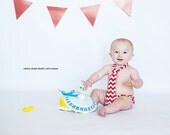 cake smash toddler baby boy red blue white chevron dots tie and diaper cover set outfit twin birthday