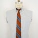 60s Striped Silk Tie / copper blue & gold diagonal tie / vintage Mad Men rep tie