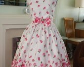 Made to order 1950s style border print dress