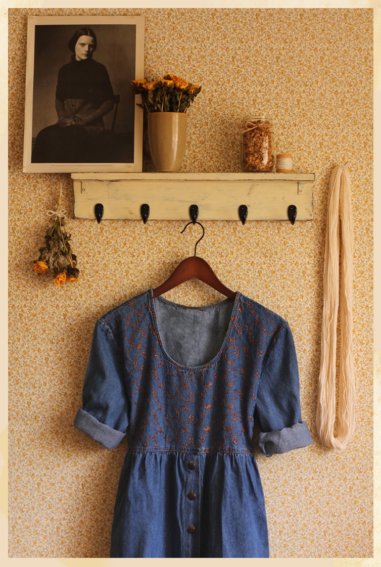 The Hailey Denim Embroidered Vintage Dress