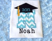 Graduation Cap Alphabet Letter or Number Applique Personalized T-Shirt or Onesie