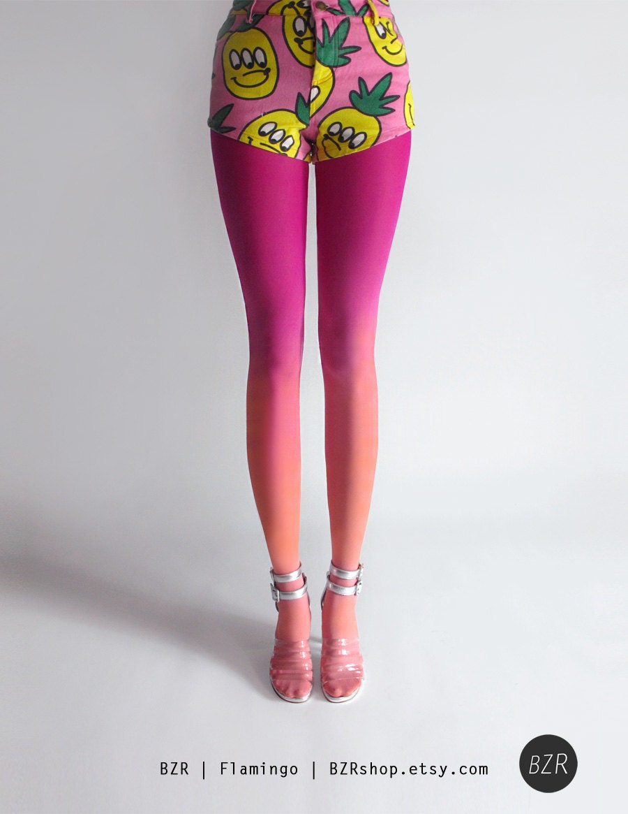 BZR Ombré tights in Flamingo