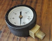 Industrial Vintage Gauge, Brass Fitting, Steampunk, Salvaged, Found Objects