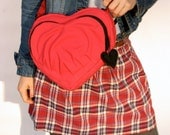 Red Bag Purse Heart Bag Purse Geek Hipster Kawaii Cotton Bag Purse Unique Cross Body Bag Party Bag Gift Idea