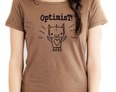 OPTIMIST Robot T-Shirt - Organic Scoop Neck Tee Shirt - ReLove Planet - SMALL