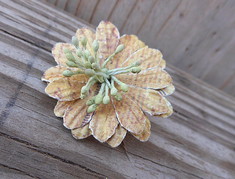 Accessory Flower Brooch - Paper Flower Brooch - Handmade Flower Pin Brooch - Beige Paper Flower