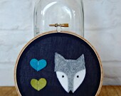 Felt Wolf Hoop Art Nursery Art Wall Art 4 inch Wall Hanging