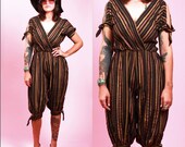 70s Striped Jumpsuit. Jumper one piece. So CUTE
