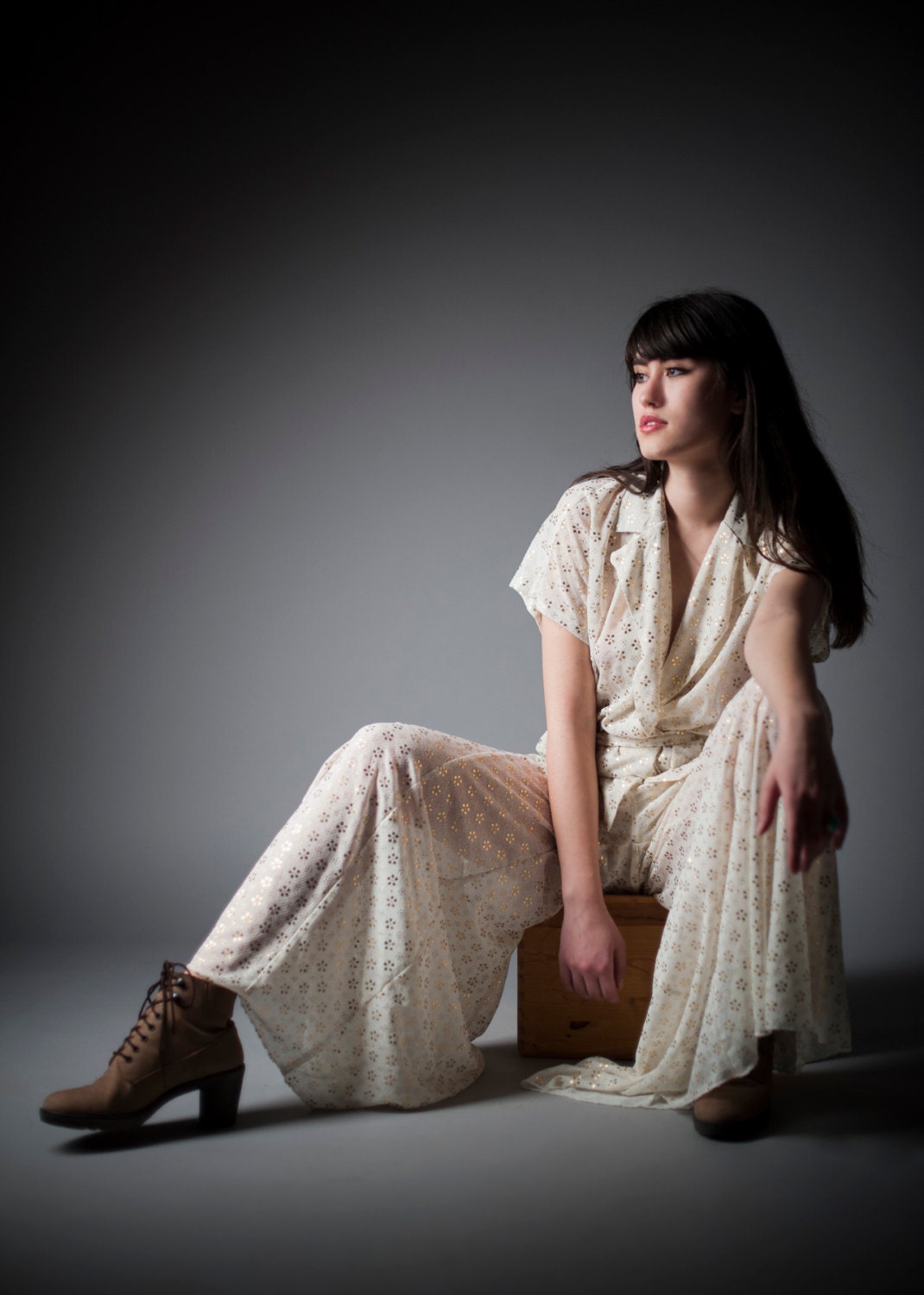 Kimono jacket with golden flowers, Womens shirt, Kimono top, Plus size top