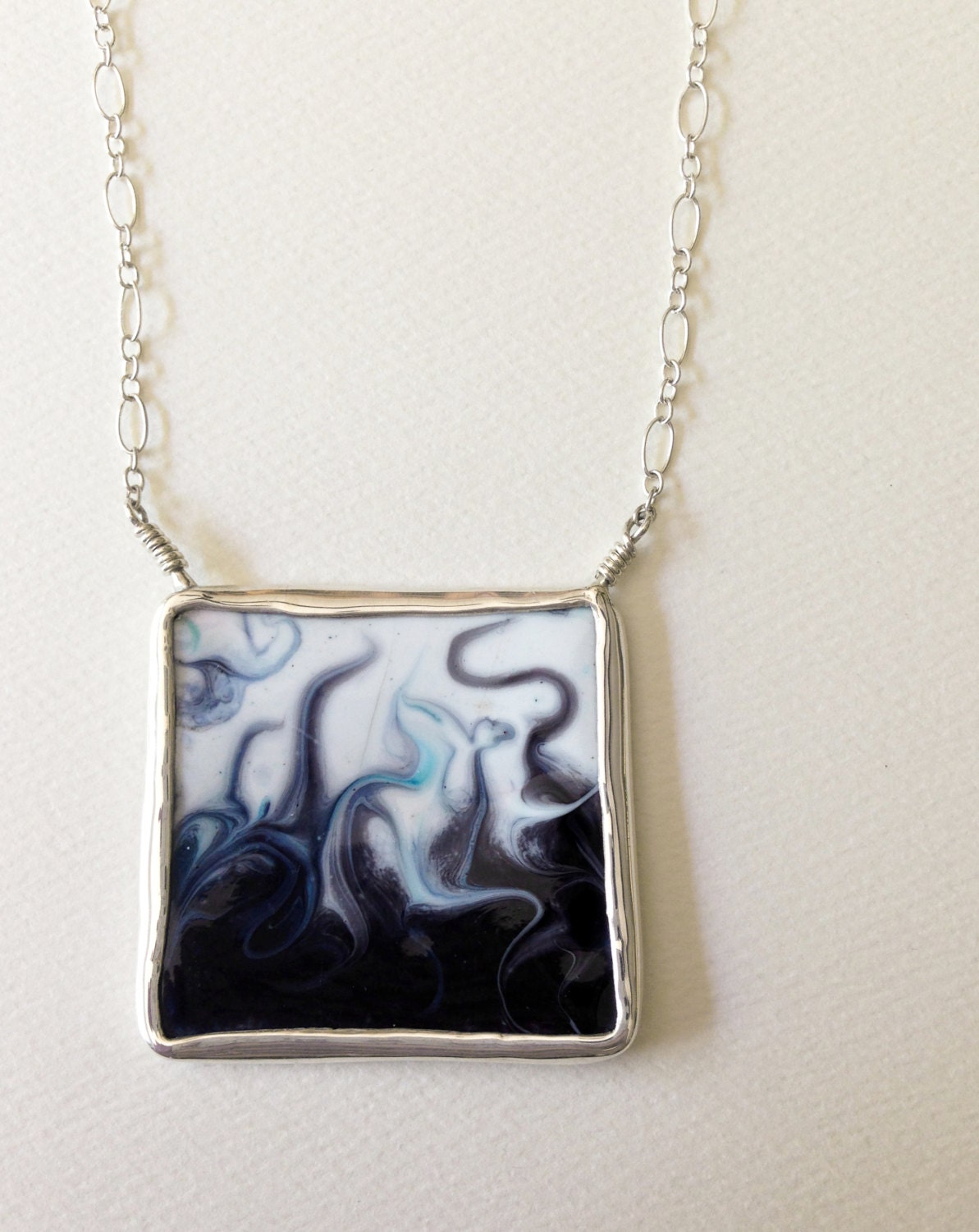 Haze- Enameled Bezel Set Necklace