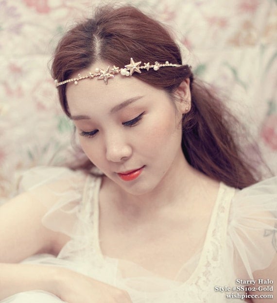 Bridal Halo, Stars Headpiece, Bridal Headband, Wedding Hair Accessories