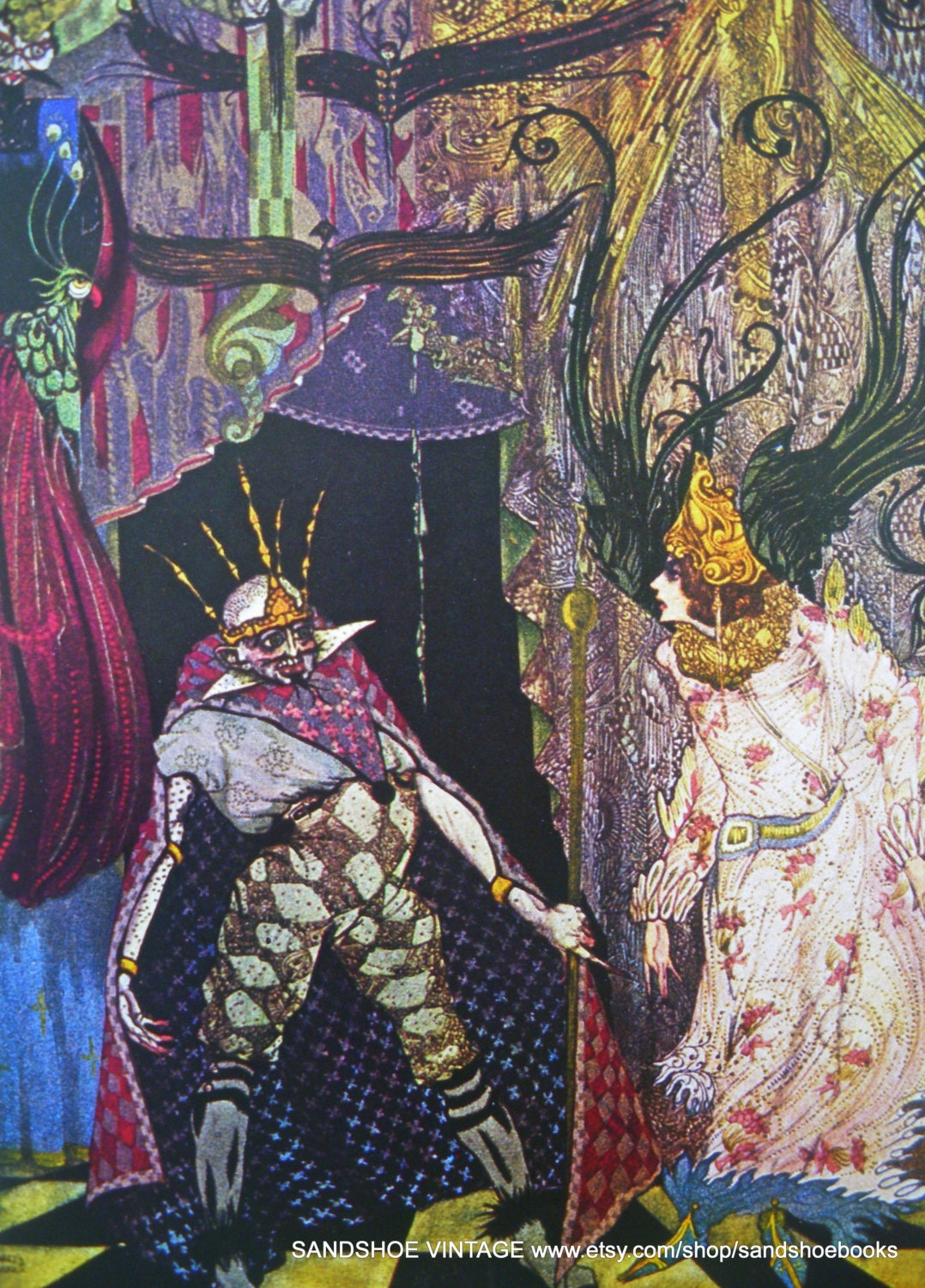1916 Harry CLARKE ORIENTAL Hans Christian ANDERSEN Fairy Tale Print