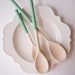 Wooden Spoons Set of 3: Emerald Green, Kitchen, hostess gift, Mothers Day