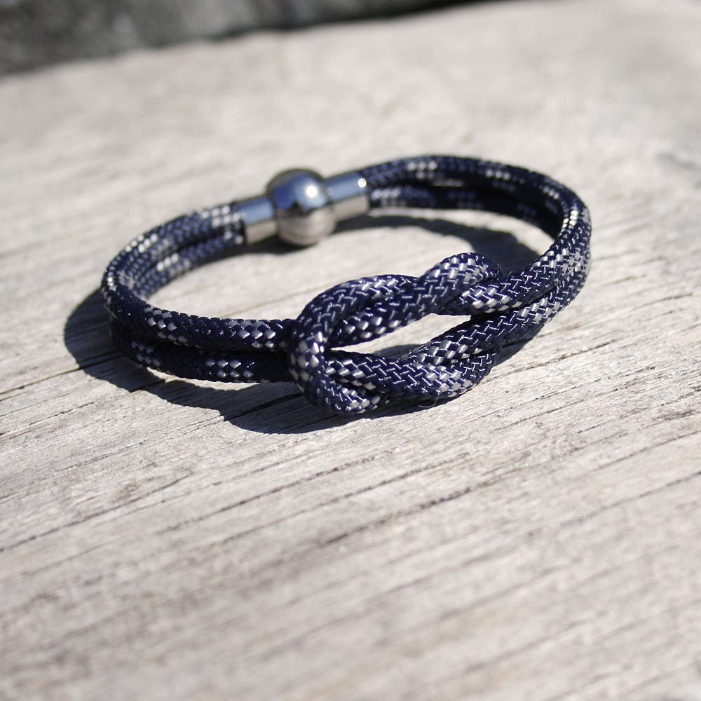 Nautical Sailing Bracelet - stainless steel & authentic sailing sheet line - the Starboard bracelet