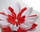 Paper flower in red and white. Unique present for her