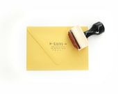Custom "Arrow" Return Address Stamp - for Invitations, Mom, House-warming, or Gifts - Wood Mounted, Handle & Eco-Friendly Rubber