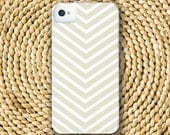 Chevron Stripe Barely-There Snap-On Hard Plastic iPhone 4 Case in Sand Beige (In Stock & Ready to Ship)