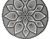 Black Crochet Lace Doily, Pineapple, Crochet Table Center, Made To Order