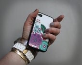 Spring flower iphone case . boho modern iphone case . iphone 4/4s and iphone 5 . iphone cover . teal . purple . flowers . iphone .