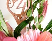 Wood Table Numbers - Set of Eight Lacey Wooden Table Numbers for your Wedding, Elegant Garden Party, or Bridal Shower