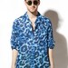 90s Calvin Klein sheer leopard print button-up shirt L