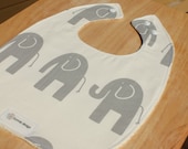 Gray Elephants : Plastic Lined Bib