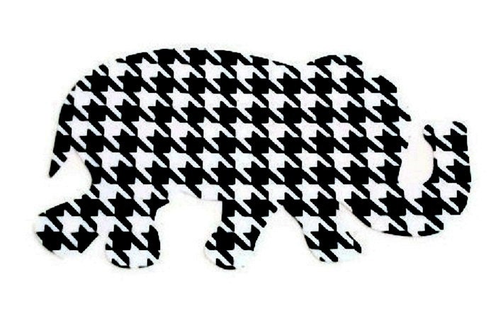 Houndstooth Elephant Vinyl Decal / Car Decal / Computer Decal / Wall Decor