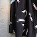 1980s Black Skirt with Pastel Brush Stroke Print, Elastic Waist, 32 Inch Waist