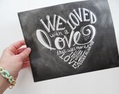 Love Quote - 8 x 10 Print - Chalkboard Art - Edgar Allan Poe Art - Chalk Art - Chalkboard Print