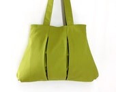 SALE - 10%off Handmade Bag Canvas/ diaper bag/ Shoulder bag/ Hobo bag/ Tote bag/ Purse/ Everyday bag/ Double Straps - Apple Green - Diana
