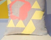 Blossom Fever - Cover only - Wildly comfortably throw cushion in Pop coral and Lemon for your home.