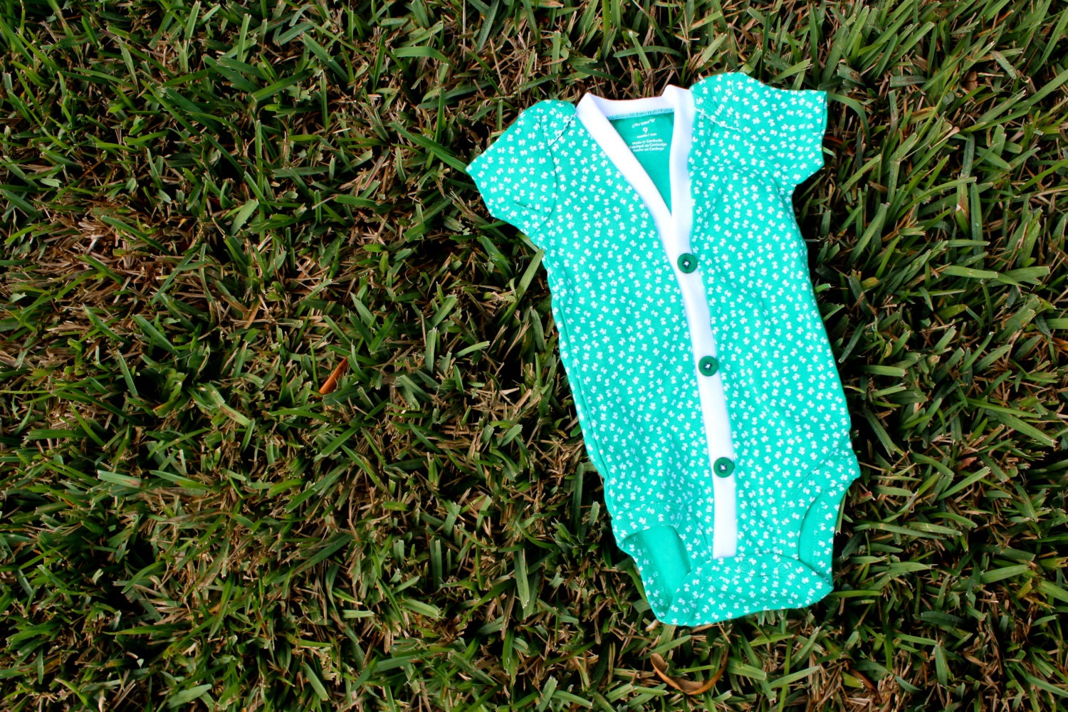 SALE : Baby Cardigan Onesie - 24 Months - Floral Green Baby Girl Cardi - Perfect for a Spring Baby Shower Gift