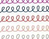 Digital Clip Art // Curly Borders 3 // Commercial and Personal Use // png files // Red, Pink, Blue, Gray // Instant Download Il_170x135