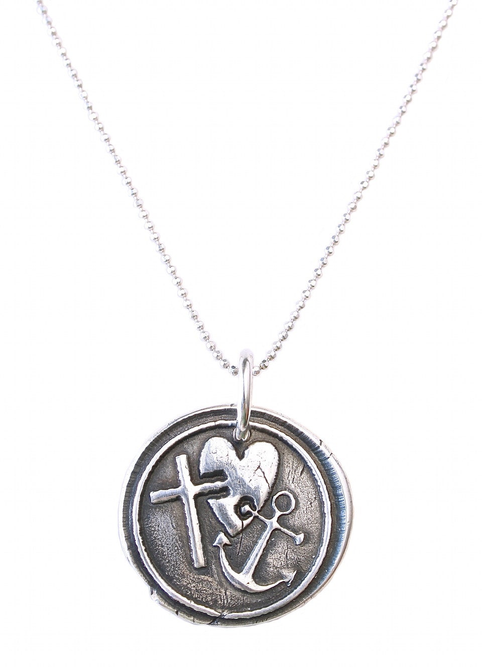 Faith, Love and Hope Wax Seal Necklace