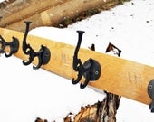 Whiskey Barrel Coat Rack, Upcycled, Rustic, Reclaimed Wood, Coat Hook, Rustic Decor, Farmhouse, Man Cave, Cabin Decor, Iron Hooks