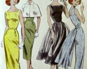 Butterick B5032 Pattern Retro 1952 Misses Capelet Dress Overskirt Cummerbund Sash and Belt Uncut Size 6 thru 12 p3z