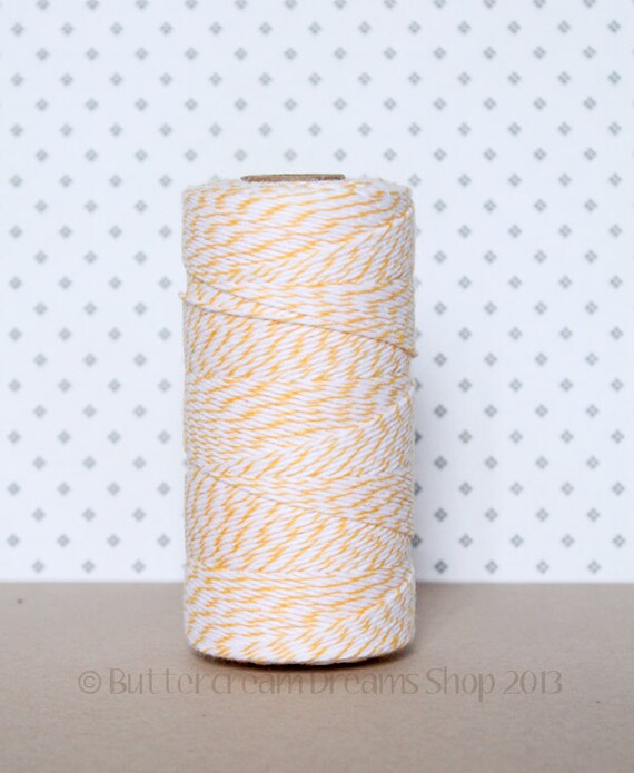 Bakers Twine - Lemon Yellow - 5 Yards - 4 Ply Yellow Cotton Bakers Twine for Scrapbooking Giftwrapping Cardmaking Il_570xn