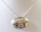 Silver pendant necklace, Swirl pendant chain necklace