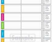 Weekly Blog Planning Worksheet  - EDITABLE Printable -  INSTANT DOWNLOAD