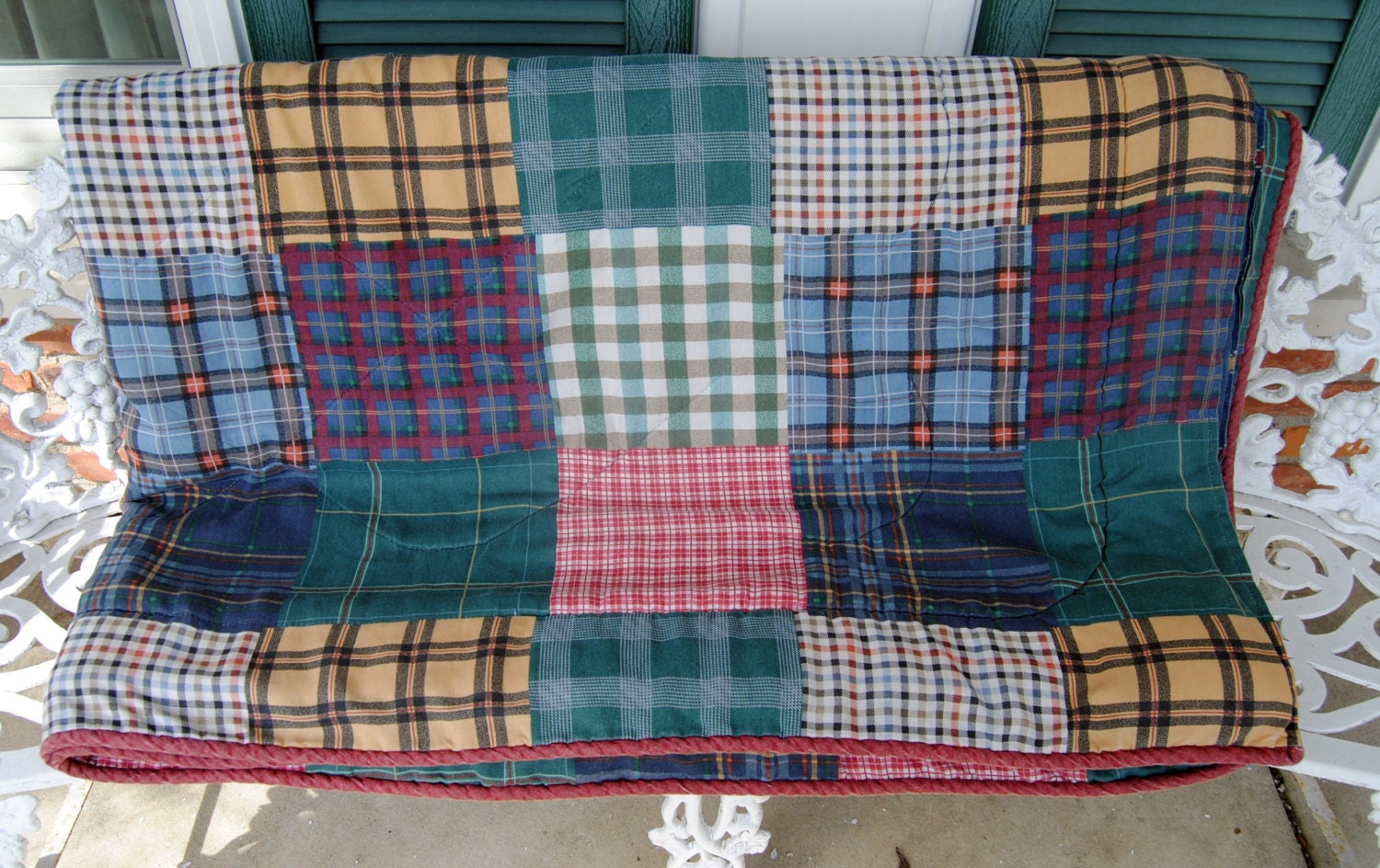 Vintage Patchwork Quilt - Cotton - 1980's - Terrific