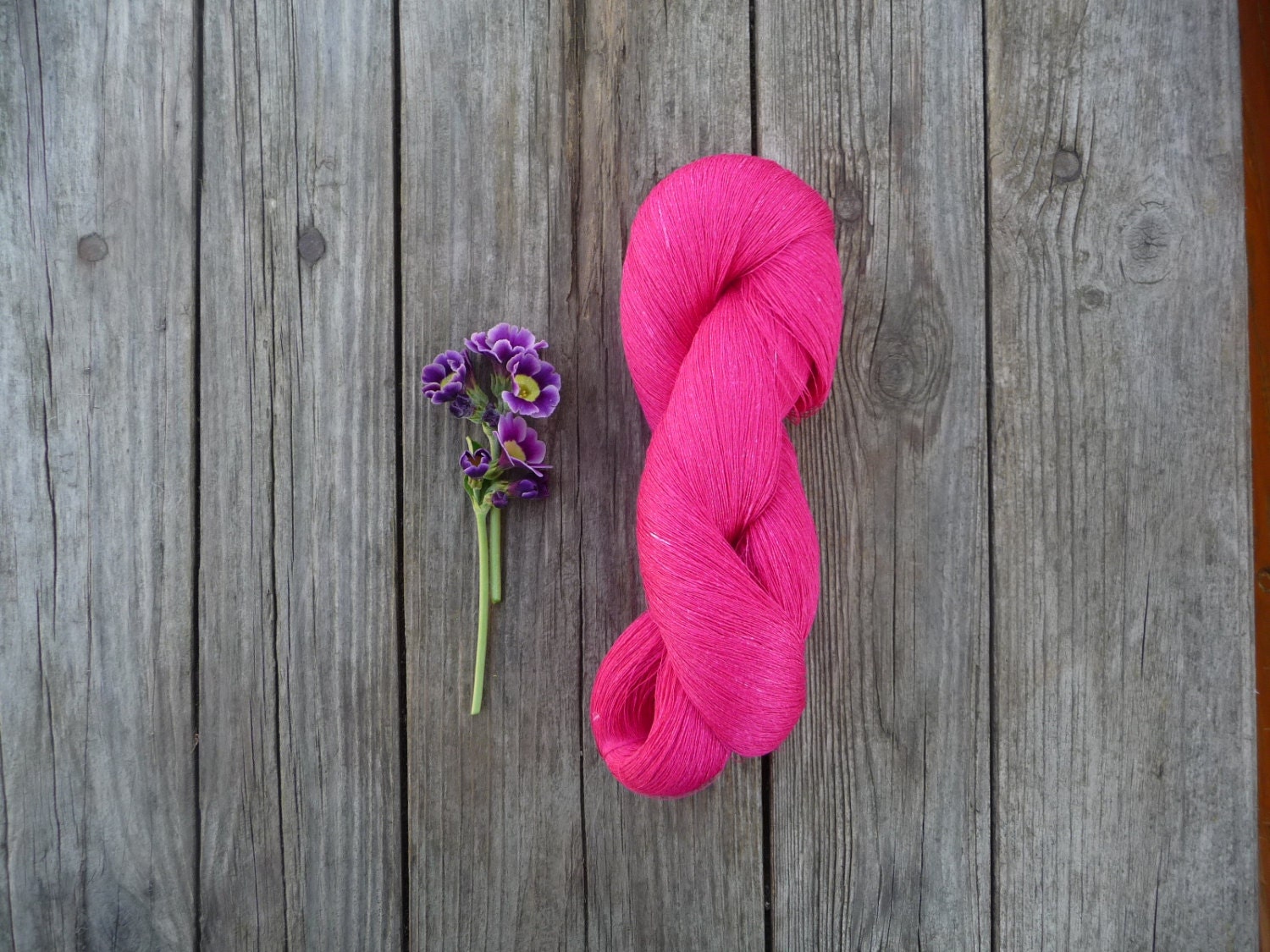 Hot Pink Linen Thread for crochet knitting weaving