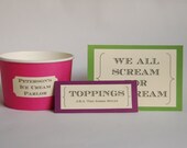 Customizable Ice Cream Signs - Perfect for Dessert Tables, Ice Cream Social Displays, Parties, Showers, Etc..