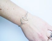 Silver Moon Cuff Bracelet, Moon Bracelet, Silver Cuff, Simple Silver Cuff, Hammered Bracelet