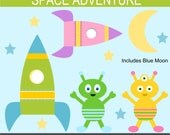 Space Adventure Clip Art Graphics - Digital Clipart Commercial Use - Instant Download Il_170x135