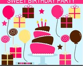 Sweet Birthday Party Clip Art Graphics - Digital Clipart Commercial Use - Instant Download Il_170x135